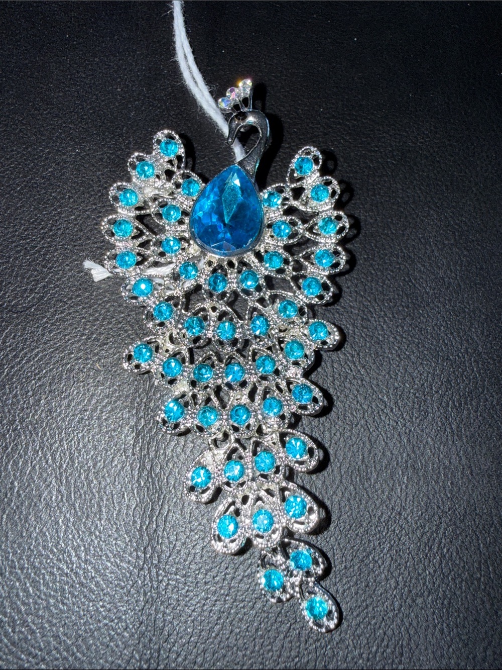 Blue Crystal Peacock Pendant Necklace - Women's Jewelry